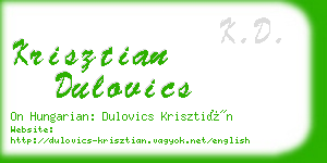 krisztian dulovics business card